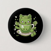 Matcha-grüner Tee Button (Vorderseite)
