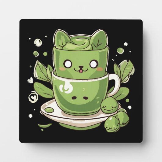 Matcha-grüner Tee Fotoplatte (Vorderseite)