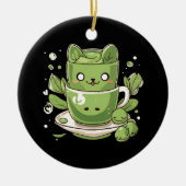 Matcha-grüner Tee Keramik Ornament (Vorne)