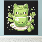 Matcha-grüner Tee Leinwanddruck (Insitu (Holzboden))