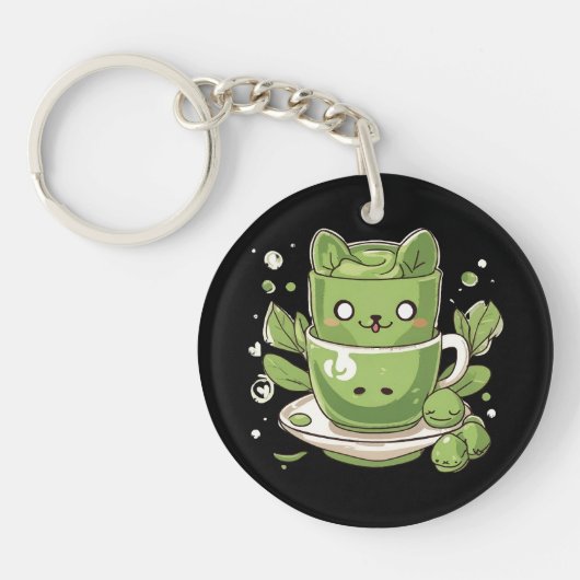 Matcha-grüner Tee Schlüsselanhänger (Vorderseite)