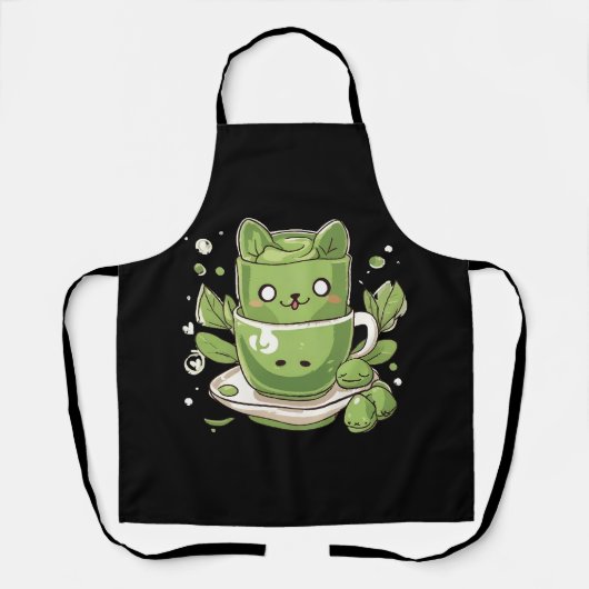 Matcha-grüner Tee Schürze (Vorderseite)