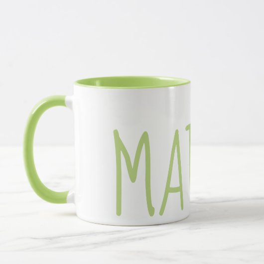 Matcha grüner Text und innen Tasse (Links)