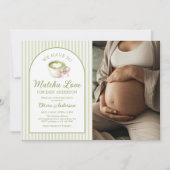 Matcha-Grüntee-Baby-Shower-Foto Einladung (Vorderseite)