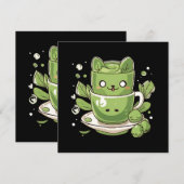 Matcha-Grüntee Einladung (Vorne/Hinten)