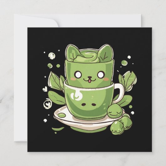 Matcha-Grüntee Einladung (Vorderseite)
