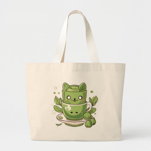 Matcha-Grüntee Jumbo Stoffbeutel (Vorne)
