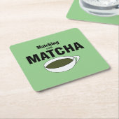 Matcha-Grüntee Rechteckiger Pappuntersetzer (angewinkelt)