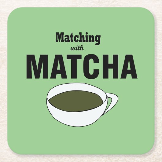 Matcha-Grüntee Rechteckiger Pappuntersetzer (Vorderseite)