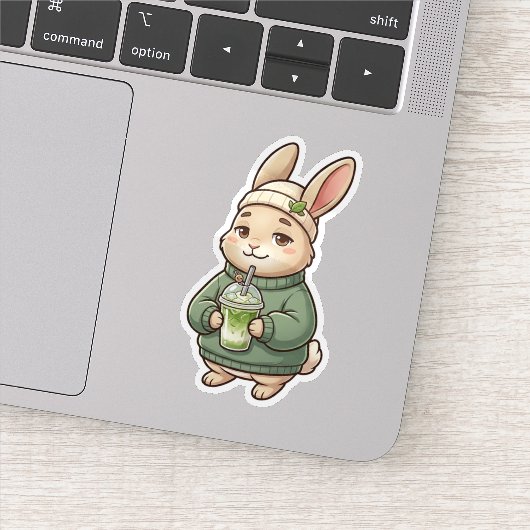 Matcha Hase Aufkleber (Detail)