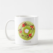 Matcha Holly Christmas Donuts Personalisiert Kaffeetasse (Links)