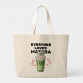 Matcha Iced Latte Cute Whipped Cream Matcha  Jumbo Stoffbeutel (Rückseite)
