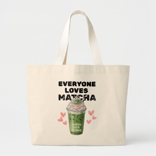 Matcha Iced Latte Cute Whipped Cream Matcha  Jumbo Stoffbeutel (Vorne)