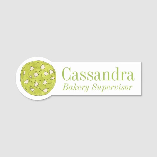 Matcha Japanischer Grüner Tee Kekse Weiße Schokola Namensschild (Vorderseite)