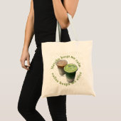 "Matcha & Kaffee" Ästhetische Groovy-Herz-Tragetas Tragetasche (Vorderseite (Produkt))
