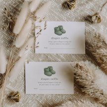 Matcha-Kaffee-Windel-Raffle-Einschlusskarte