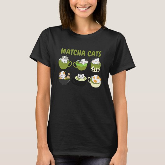 Matcha & Katzenliebhaber Grüner Tee Zeit Katzenmut (Vorderseite)