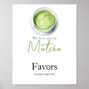 Matcha Latte Baby Dusche - Bitte nehmen Sie einen Poster