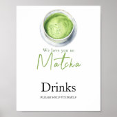 Matcha Latte Baby Dusche - Getränke Poster (Vorne)