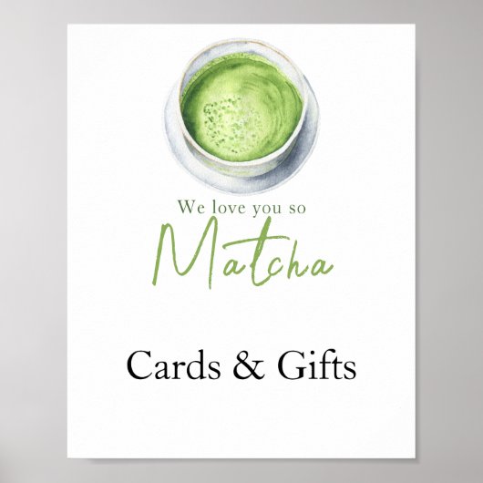 Matcha Latte Cards and gifts baby shower Poster (Vorne)