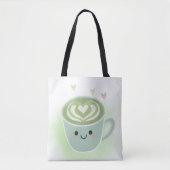 Matcha Latte Heart Shoulder Tote Bag Tasche (Vorderseite)
