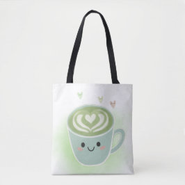 Matcha Latte Heart Shoulder Tote Bag Tasche