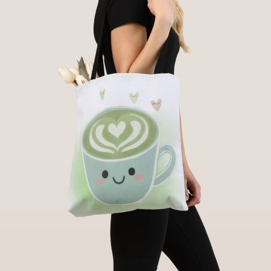 Matcha Latte Heart Shoulder Tote Bag Tasche (Von Nahem)