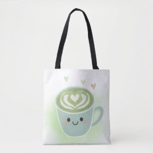 Matcha-Latte-Herz-Schulter-Tote-Tasche Tasche