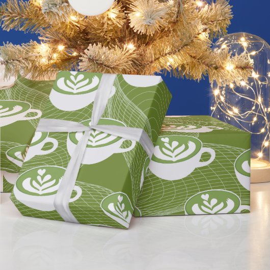 Matcha Latte Liebe Wrapping Paper Geschenkpapier (Feiertage)