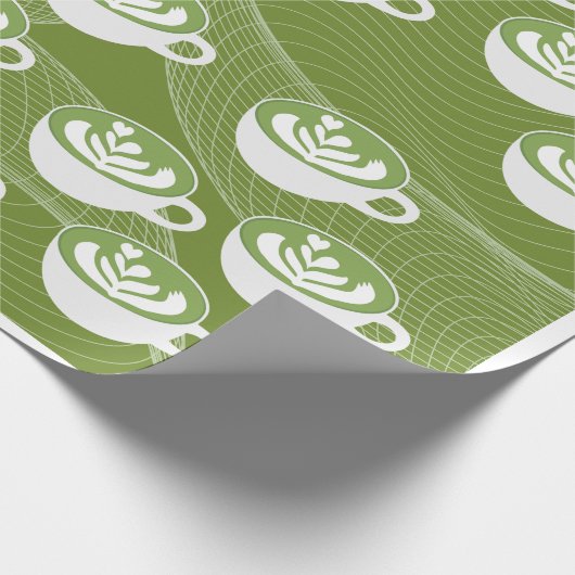 Matcha Latte Liebe Wrapping Paper Geschenkpapier (Ecke)