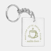 Matcha latte Liebhaber von Klub grüne Ästhetik Schlüsselanhänger (Vorderseite links)