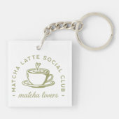 Matcha latte Liebhaber von Klub grüne Ästhetik Schlüsselanhänger (Rückseite)
