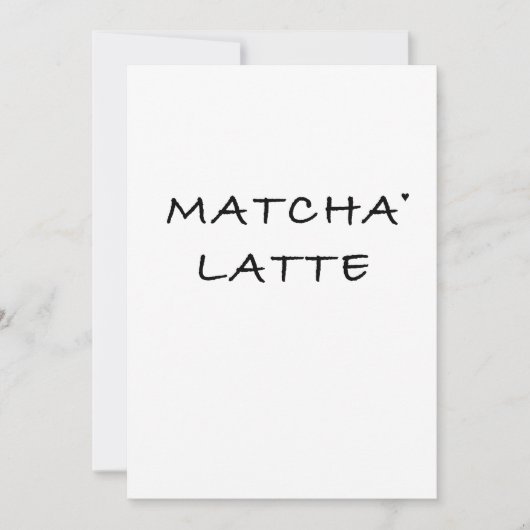 Matcha latte - minimalistic typography card karte (Vorderseite)