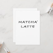 Matcha latte - minimalistic typography card karte (Vorderseite/Rückseite Beispiel)