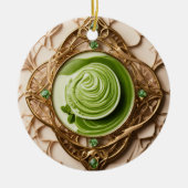 Matcha Latte Prism Keramik Keramik Ornament (Vorne)