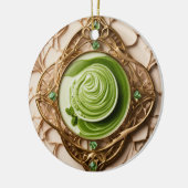 Matcha Latte Prism Keramik Keramik Ornament (Links)