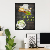 Matcha Latte Recipe Küche Poster (Heimbüro)