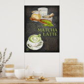 Matcha Latte Recipe Küche Poster (Küche)