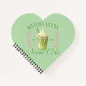 Matcha Latte Social Club Herz Spirale Notebook Notizblock (Vorderseite)