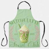 Matcha Latte Social Club Pink und Sage Green Schür Schürze (Vorderseite)