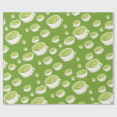 Matcha-Latte süßes Muster verliebt Geschenkpapier (Flach)