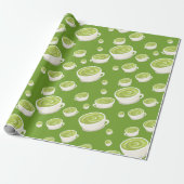 Matcha-Latte süßes Muster verliebt Geschenkpapier (Ungerollt)