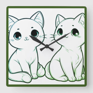 Matcha Leaf Quadratische Wanduhr