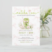 Matcha Love Baby Shower Einladung | Grüner Tee (Stehend Vorderseite)