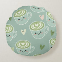 Matcha Love Latte Kawaii Rundkissen