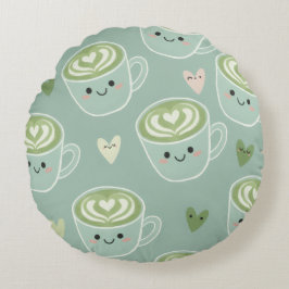 Matcha Love Latte Kawaii Rundkissen Rundes Kissen