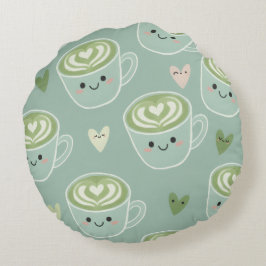 Matcha Love Latte Kawaii Rundkissen Rundes Kissen