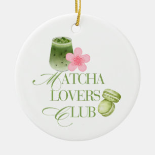Matcha Lovers Club Grüntee-Macarons & Sakura Keramik Ornament
