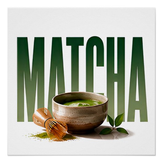 Matcha Luxus-Tea-Editorial-Grafik Poster (Vorderseite)