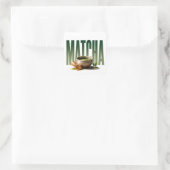 Matcha Luxus-Tea-Editorial-Grafik  Quadratischer Aufkleber (Tasche)